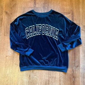 Blue Velour Sweatshirt